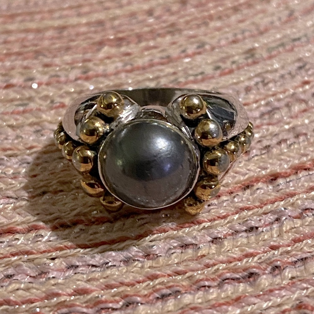 Silver and gold ring